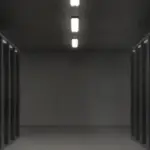 Server room with blinking lights representing caching speed
